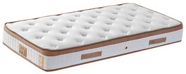 Hanah Home Conjunto Colchón, Base y Cabecero Individual 90 x 190 cm - Marrón Claro